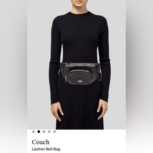 Coach Black Leather Belt Bag